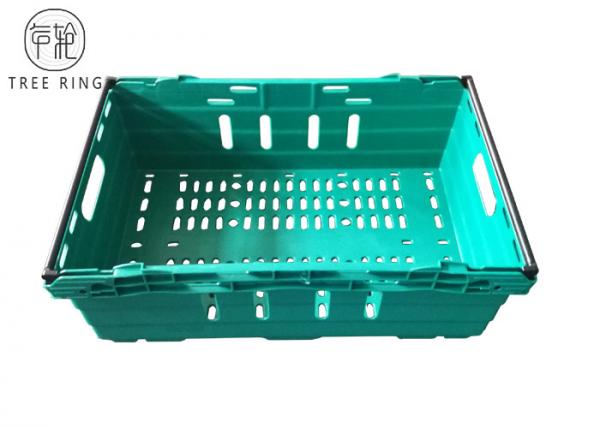 Buy Perforated Sides Nestable Bale Arm Crate Trays Containers With Stacking Bars 590 * 400 *192 at wholesale prices