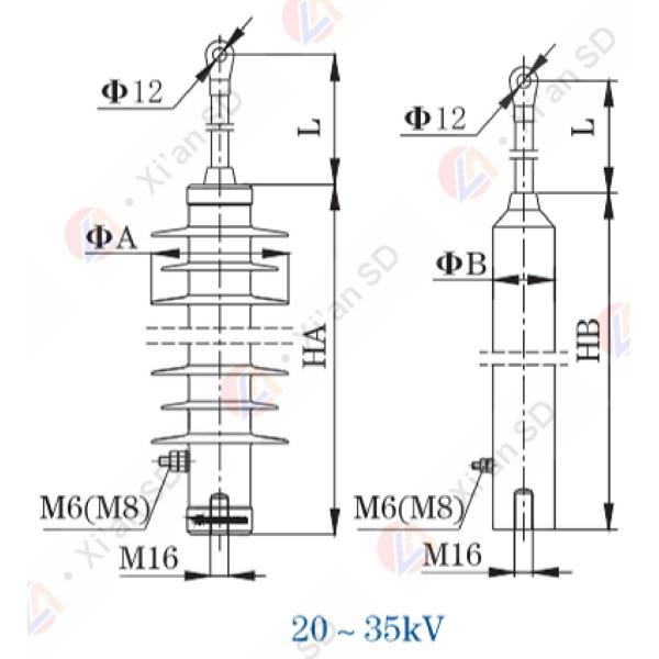 Fully Insulated Lightning Surge Arrester Polymer Metal Oxide 485mm