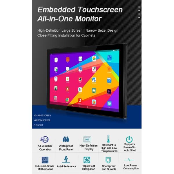 12.1 Inch Embedded Fully Enclosed Industrial All-in-One Computers i7/i5 CPU Metal Case Capacitive Touch Screen Android Linux Operating System