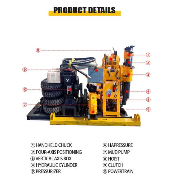 180m Deep Bore Hole Mine Exploration Core Drilling Rig Machine