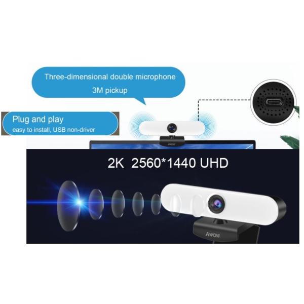 2K Adjustable Home Surveillance Security Camera 2560 x 1440 UHD