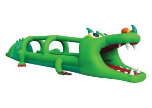 Quality Crocodile Inflatable Water Games Slip N Slide Water Slide 0.55mm PVC Tarpaulins for sale
