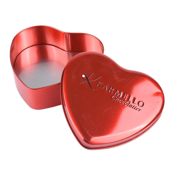 Heart Shape Candy Tin Container Offset printing metal candy tins With Lid