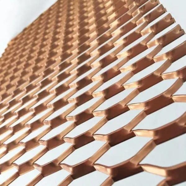Building Aluminum Expanded Metal Wire Mesh 3.0mm Thickness Anodized