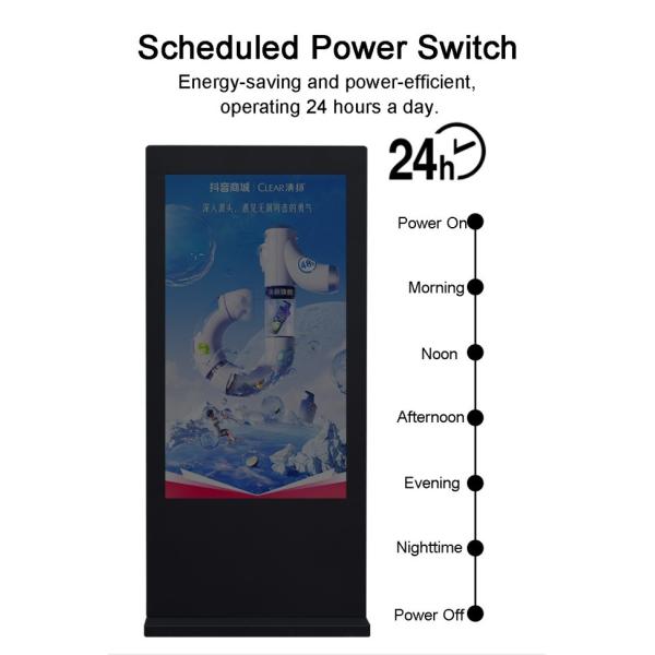 75 inch Full Screen Floor Standing Advertising Display Standing player with 4K Ultra HD Resolution and Aluminum Alloy Frame