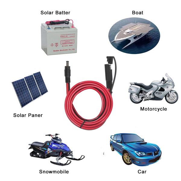 SAE to DC 5521 Solar Power Cable 10ft Quick Release Disconnect