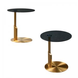 China Glimmering Stainless Steel Glass Side Table , Luxury Stainless Steel Leg Table on sale