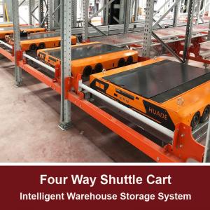 China Four Way Radio Shuttle Cart 4 Way Shuttle Cart Warehouse Storage Shuttle Racking on sale