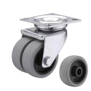 China 3inch Double Wheel Soft Casters Low Profile Floor-protecting Swivel TPR Caster Wheels China on sale