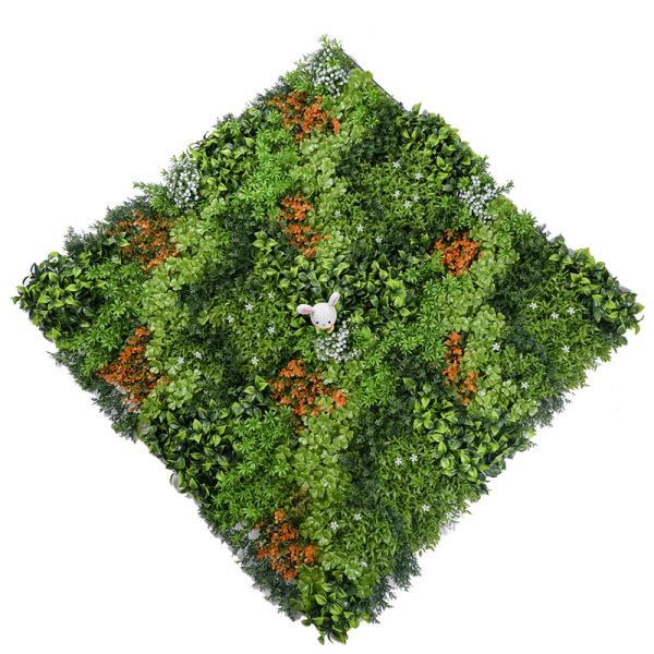 Dustproof Artificial Leaf Grass Wall Foliage Panels 40mm For Decoration