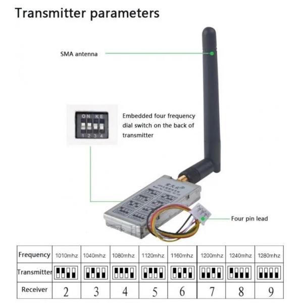 1.2G FPV Drones Video Transmitter 10km AV Wireless Sender Real-time Monitoring
