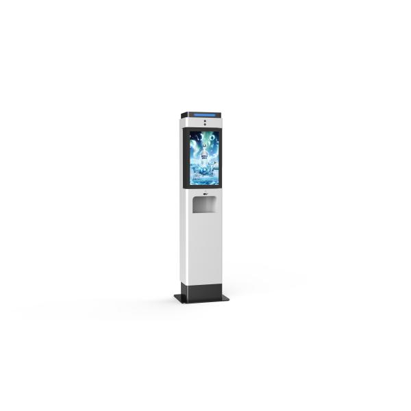FCC 21" Face Recognition Thermometer Kiosk 10L Dispenser