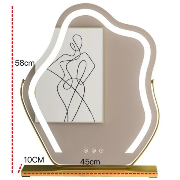 LED Dimmable 3 Modes Touch Screen Control White 360-Degree Rotation Makeup Cloud Mirror with Lights (WH-MR-96)