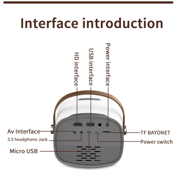 YG230 LED 1200 Lumens Digital Home Projector Built In Speaker