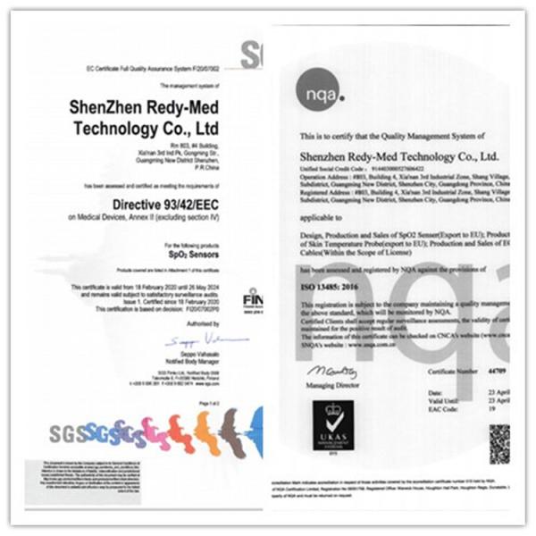 Gray 20 Pin 2.2m SpO2 Extension Cable adaptor Sensors For