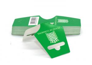 China Green Color Fluorescent Folded Swing Tags , Double Sided Product Hang Tags on sale