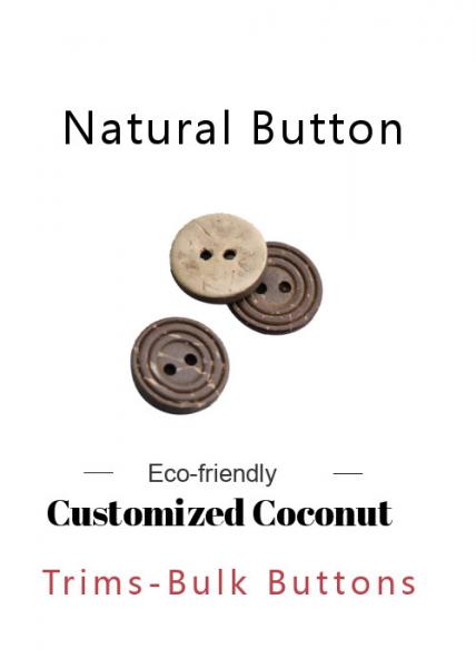 Buy Customized Eco - Friendly Coconut Bulk Buttons 2 / 4 Holes Nature at wholesale prices