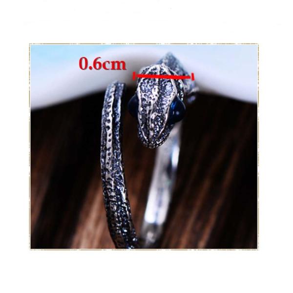 Womens and Mens Chameleon Retro Sterling Silver Ring(XH056032WBLUE)