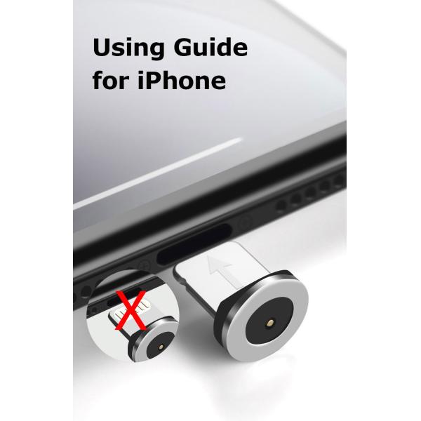 2.4A Micro USB Phone Charger Cable 8 pin Type C 3 In 1 Magnetic Cable LED Light