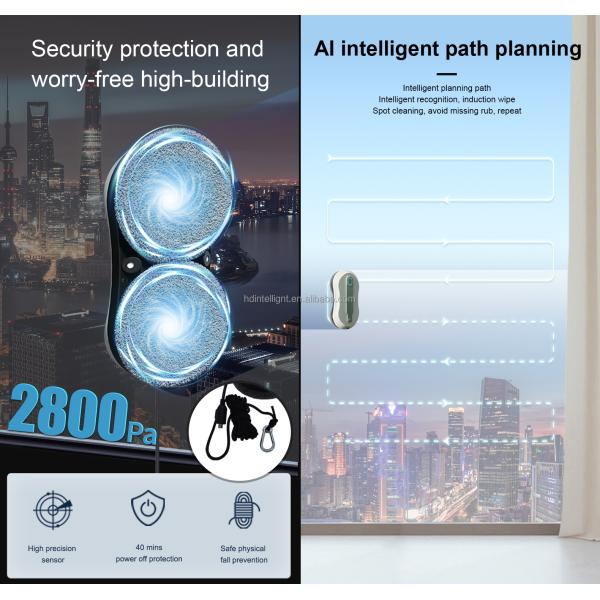 65dB 72W Remote Control Window Washer Customized Logo Automatic Window Cleaner Robot