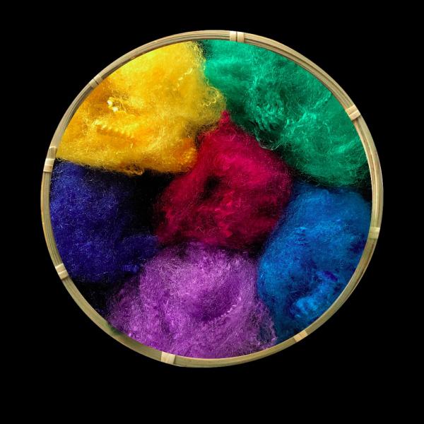 Triangle Dope Dyed PSF Fiber , Multi Colored Polyester Staple Fiber