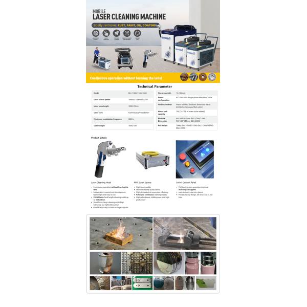 Fiber Laser Cleaning Welding Cutting Machine 3-in-1 Multifunction Metal Laser Rust Remover with 1070nm Laser Wavelength