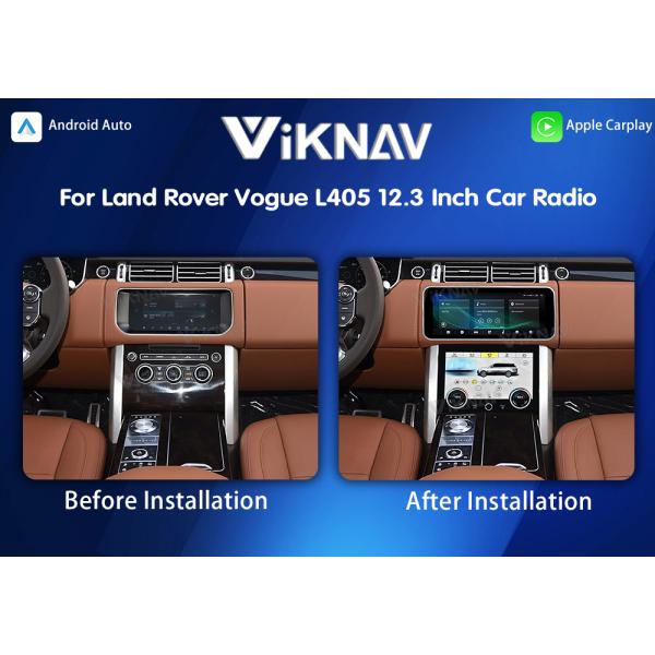 Viknav 12.3 Inch Touch Screen Car Radio For Land Rover Range Rover Vogue L405 2013-2017 Multimedia Player GPS Navigation Head Unit (Brown)