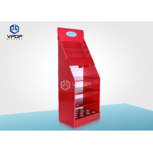 More Shelves Cardboard Pallet Display , Red Cardboard Compartment Display