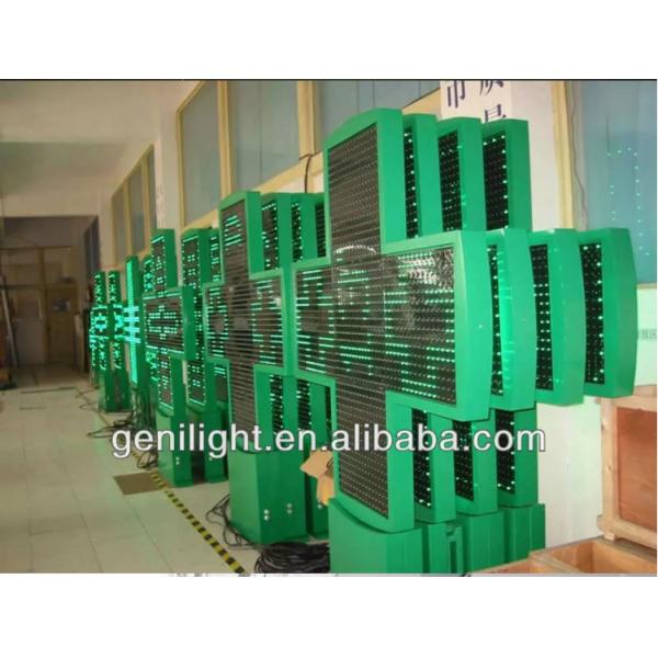 1G Pixel Configuration Custom Size Full Color Pharmacy LED Cross Sign with RGB