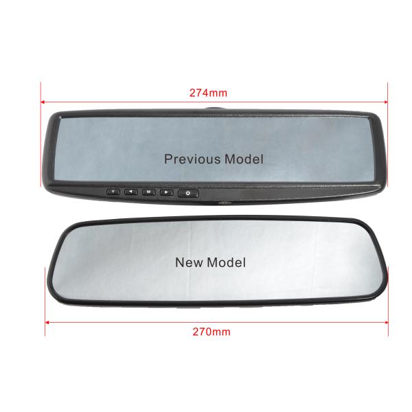 Easy Control Black Reversing Mirror Monitor With Auto Brightness Adjustment