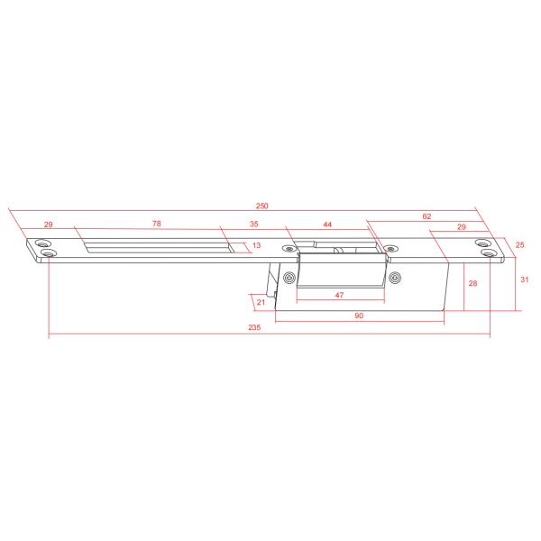SL250KQ Surface Mount Electric Strike Lock Mechanical For Door Access Control System
