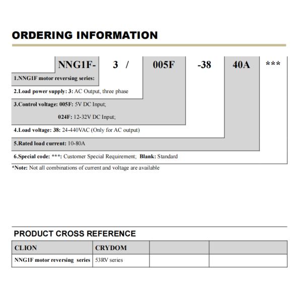 Clion NNG1F HHG1F Three phase Motor Reversing 5-32v dc to ac SSR for
