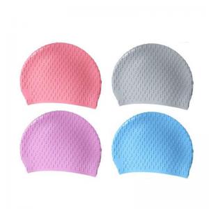 China Anti Corrosion Waterproof Silicone Swim Cap Curly Hair Suitable on sale