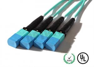 8 Core Multimode Fiber Optic Cable OM 1 / 2 / 3 / 4 , MPO Fiber Connector Length Customized