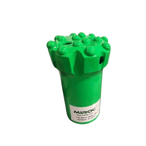 T45 89mm Diameter Threaded Button Bits Ballistic / Spherical High Precision