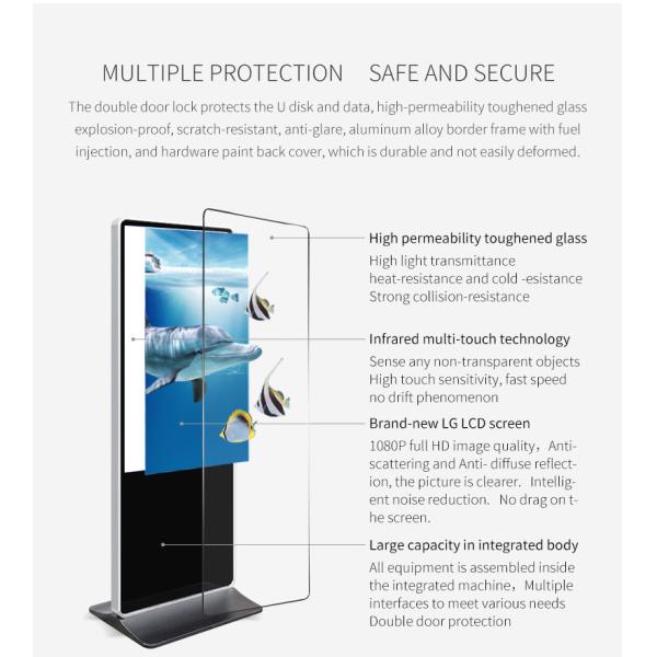 Landing Split Portable Vertical High Definition 43 Inch Floor Standing Kiosk
