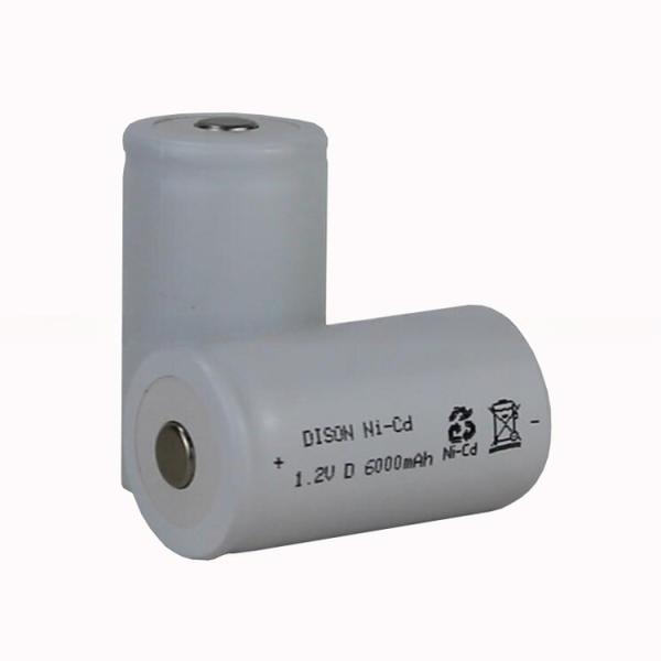 -40C Low Temperature Rechargeable NiCd D KRH33/62 1.2V 6Ah Battery Cells For Emergency Lighting