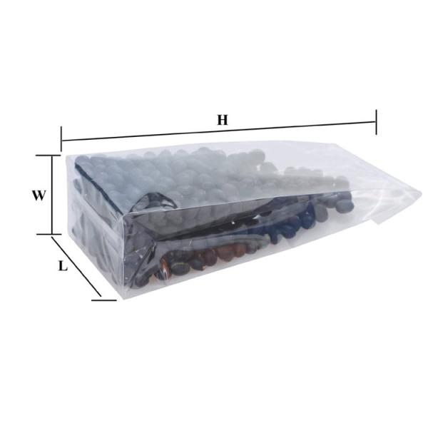 2mil Flat Bottom Gusset Poly Packaging Bag Heat Seal Paper Insert