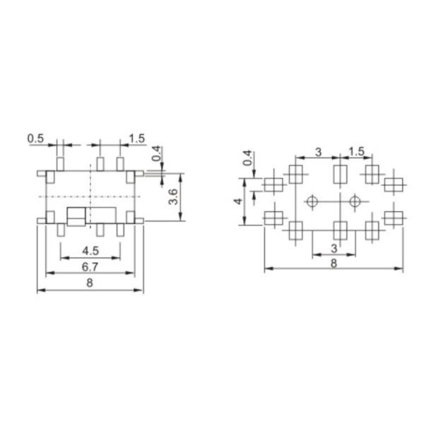 Pcb Mount Miniature Slide Switches DC 4V For telecommunication equipment