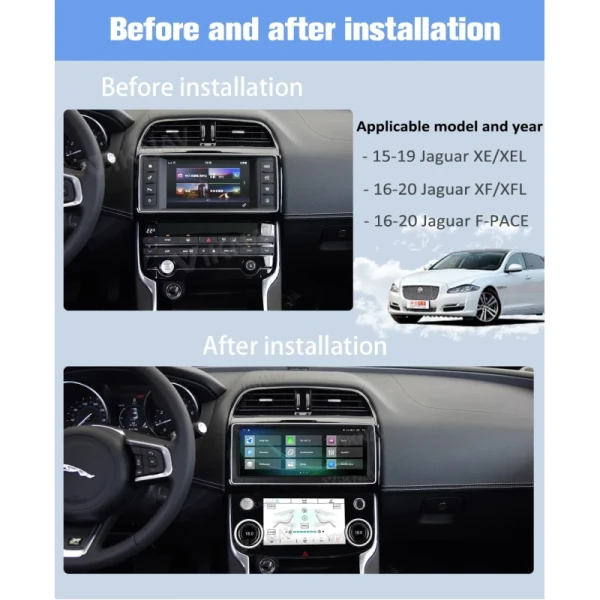 AC Panel for Jaguar XE XF (2015-2020) 10inch LCD Climate Control Screen with Conditioning Temperature Control Knobs