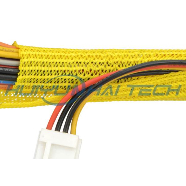 Black PET Self Wrapping Split Braided Sleeving For Cable Management Harness
