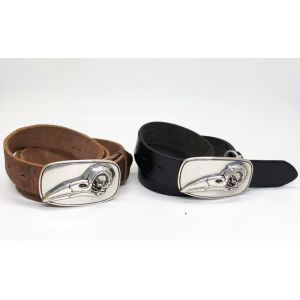 Woodpecker Pattern Buckle Mens Casual Leather Belt 100 - 140cm Length