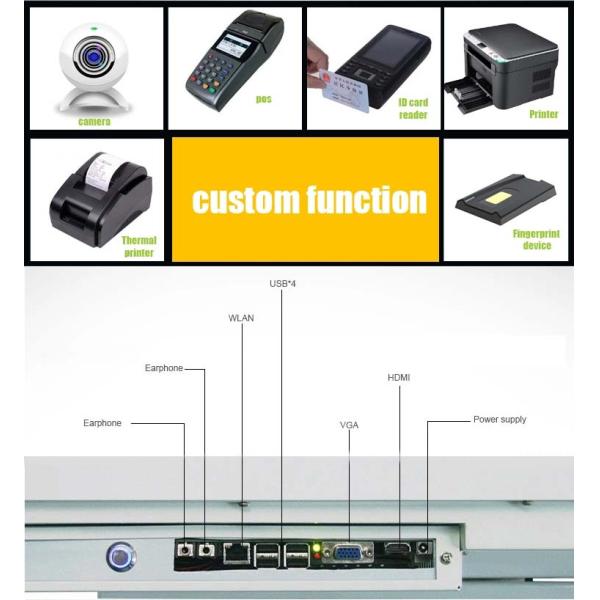 Photo Printing Touch Screen Internet Kiosk With A4 Printer Metal Keyboard