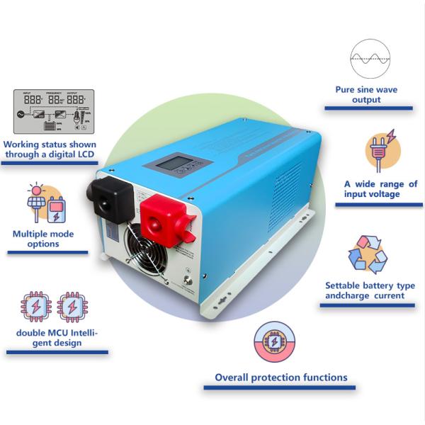 48VDC/96VDC Low Frequency Solar Inverter 6000 Watt Single Output