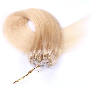 Buy Micro Ring Loop Brazilian Clip In Weave Human Hair Blonde 613 Color Silky Straight at wholesale prices