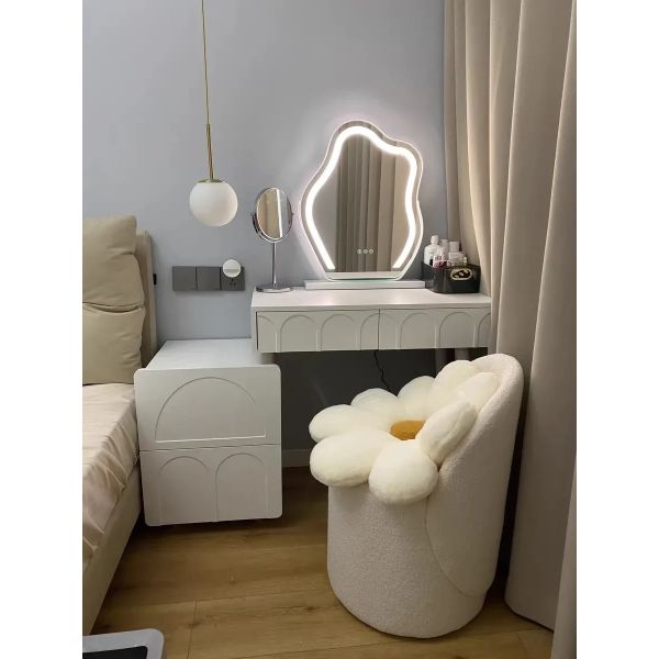 LED Dimmable 3 Modes Touch Screen Control White 360-Degree Rotation Makeup Cloud Mirror with Lights (WH-MR-96)