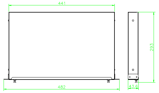 48FO ODF Optical Distribution Frame 1U 19 Inch Rack Mounted Fiber Optic Patch Panel