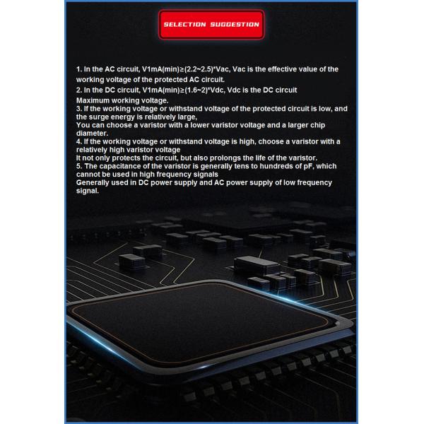 HEL 10D471K High Energy Varistor , 1 Circuit Through Hole Disc Varistor