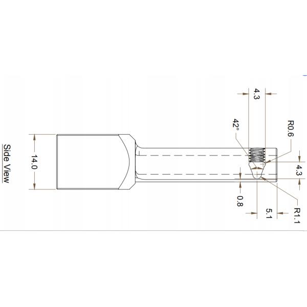 ISO9001 Certified 56.0mm Length Diamond Tool Holder