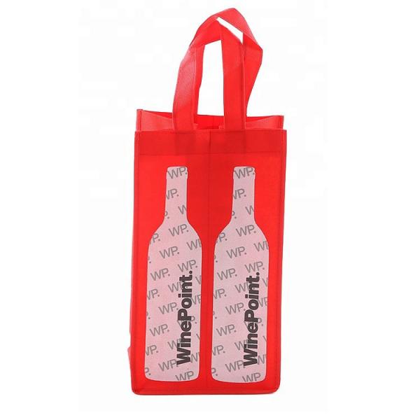 Buy Portable 2 Bottle Fabric Non Woven Wine Bags Folding Environmental Friendly at wholesale prices